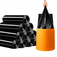 Sacs poubelles en plastique HDPE LDPE sur rouleau, personnalisés OEM, avec cordon de serrage, 19x21, pour usage domestique