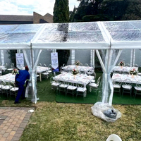 Tente d'événement extérieur, Tente de mariage, Tente chapiteau avec couverture en PVC transparente, Tente de réception de mariage en plein air
