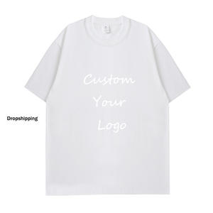 Camiseta de punto de algodón 100% de 310 g/m² personalizada 2026, de manga corta, cuello redondo, hombros caídos, estilo urbano oversize, en blanco. - Product Image 2