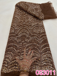 Tessuto in Pizzo Francese con Perline <span class=keywords><strong>Verde</strong></span> 100% Poliestere Ecologico all'Ingrosso, <span class=keywords><strong>Tulle</strong></span> Pesante per Abiti da Sposa di Lusso - Product Image 5