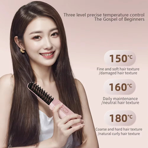 Cepillo Alisador de Cabello Iónico Inalámbrico, Diseño de Cápsula Portátil, Uso en Seco/Húmedo, Antiencrespamiento y Seguro para Uso Doméstico - Product Image 4