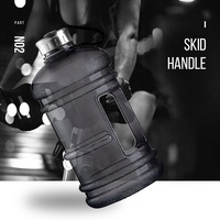 Bouteille d'eau de 2,2 L (demi-gallon) avec marquage gradué, contenant avec poignée, bouteille de camping, grande capacité, bouteille d'eau de sport, 74 oz