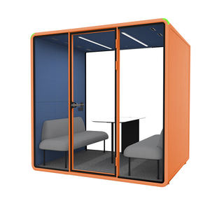 Cabine acoustique modulaire pour 4 personnes, pour réunions d'équipe privées, insonorisée, pour immeuble de bureaux - Product Image 1