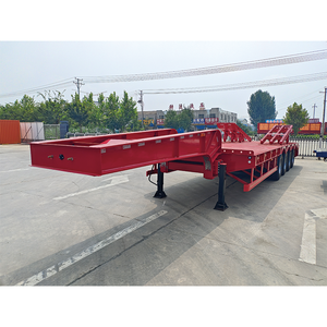 4 Axle 100T Low Bed Truck Heavy Duty Utility Trailer Cargo Other Trailers Lowboy Trailer for Tractor