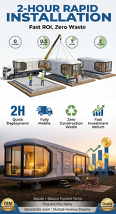 Casa Cápsula Modular de Lujo de 40 pies, con Energía Solar, Estructura de Acero Prefabricada, Diseño Moderno y Ecológico para Hoteles y Resorts - Product Image 3