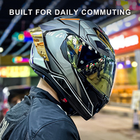 Casque de moto pour la conduite quotidienne en ville, double visière, coque intégrale en ABS, unisexe, du M au XXL