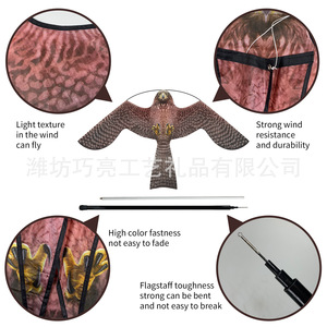 Cerfs-volants effaroucheurs d'oiseaux, cerf-volant simulé aigle-faucon, outil pratique de dissuasion des oiseaux <span class=keywords><strong>pour</strong></span> protéger <span class=keywords><strong>les</strong></span> cultures des <span class=keywords><strong>pigeons</strong></span> - Product Image 4