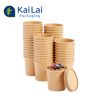 Recyclable jetable 8 12 16 26 32 oz emballage en papier tasse bol de nouilles bol avec couvercle, à emporter tasse papier soupe conteneurs avec couvercle