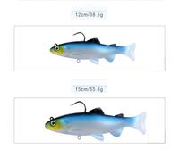 Leurre souple de pêche avec tête plombée et hameçon, 12cm 15cm, Swimbait artificiel réaliste pour truite, imitation de leurre souple