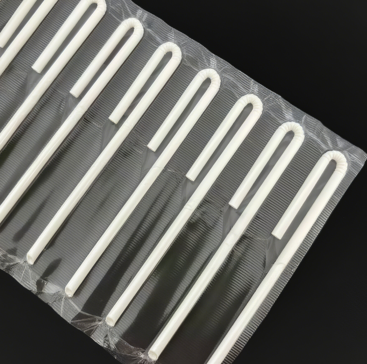 Factory Low Price Food Grade Biodegradable Disposable U Shaped Bendable Paper Drinking Straw with Sharp End for Milk Yogurt