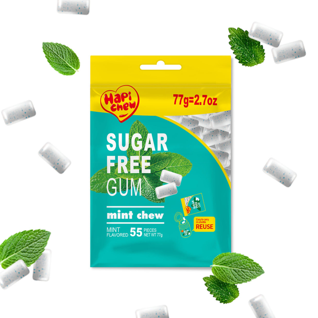 Suifa 55 Pieces Per Bag Non GMO Sugarfree Fresh Mint Xylitol Chewing Gum