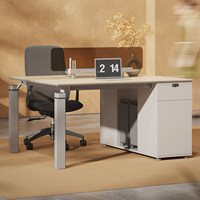 Bureau de travail modulaire écologique moderne pour personnel, poste de travail double pour 2 ou 4 personnes, bureau en T pour comptabilité face à face