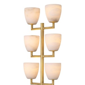 Multi <b>Head</b> Chandelier Natural Marble Shade Led Light E27 Bulb Base For Home Living Room Staircase Lighting - Product Image 1