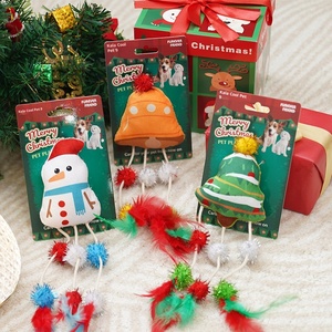 Juguete de gato de Navidad ecológico, palo de gato divertido de peluche con hierba gatera para autoalivio y molares resistentes a mordeduras, suministros para mascotas - Product Image 1
