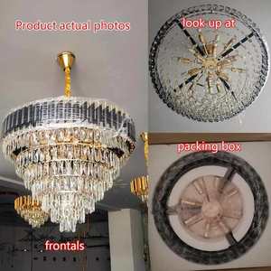Ronde Indoor Nordic Moderne K9 Kristal Luxe Zwart Goud Led Hanglampen Huis Kroonluchter Hanglamp - Product Image 2