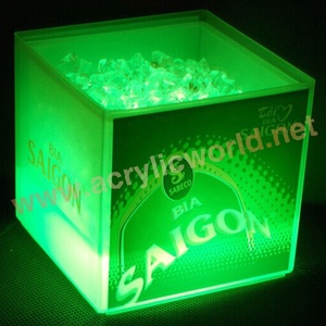 ถังน้ำแข็งพลาสติกแบบรักษ์โลกพร้อมไฟ LED ถังน้ำแข็งแบบสั่งทำพิเศษสำหรับงานอีเว้นท์และบาร์ - Product Image 5