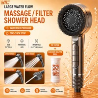 Pommeau de Douche Haute Pression Filtrant Portable avec 5 Modes de Jet, Arrêt d'Eau à Touche Unique, en ABS pour Usage Domestique