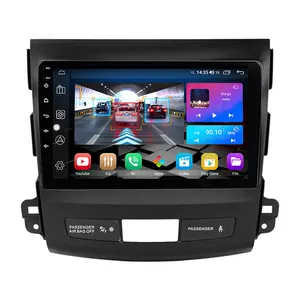 Автомобильный мультимедийный плеер LEHX 2 Din Android 12 для Mitsubishi Outlander 2006-2012 Peugeot 4007 Citroen C-Crosser Carplay GPS