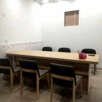 Bureau d'accueil d'agence immobilière en cuir, design nordique, usage commercial, personnalisable, double, trois places, bureau d'information
