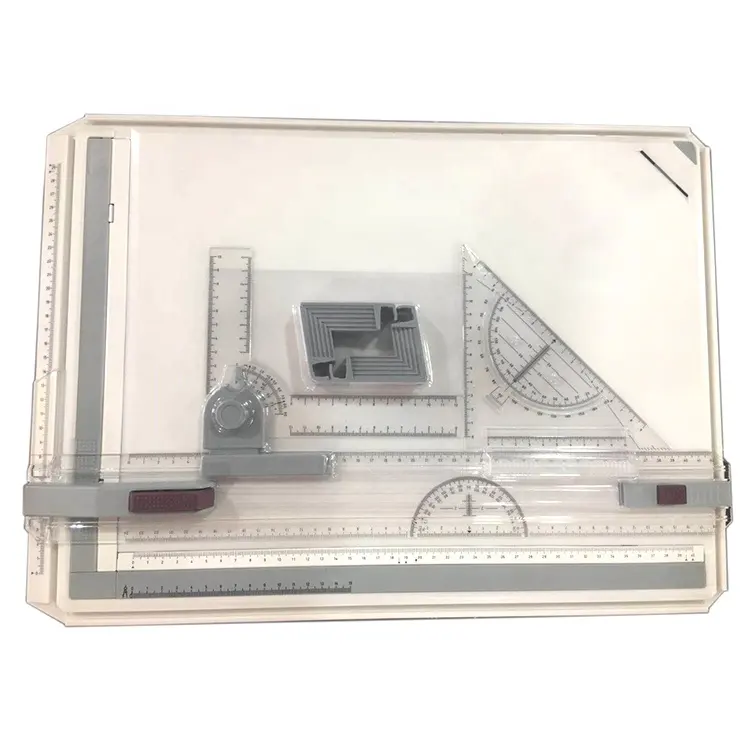 Доска чертежная A2/A3/A4 с прозрачной линейкой, стол для рисования с параллельным движением и регулируемым углом, Pro A3