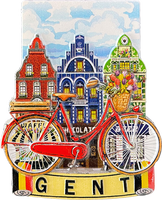 Aimants de réfrigérateur en polyrésine de Belgique, logo personnalisé, Art déco, aimant puissant, forme irrégulière, souvenir, cadeau