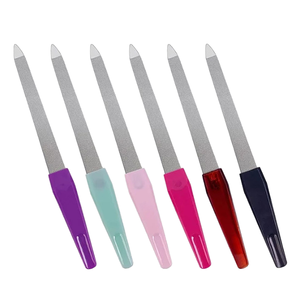 Ametrine Surgical Lima de uñas mini recta promocional de acero inoxidable de doble cara, reutilizable, con mango de plástico duradero, grano 100 - Product Image 1