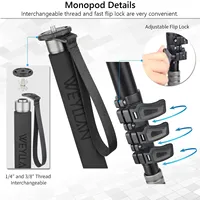 Monopié KA7 para Cámara Profesional DSLR, Cabezal Fluido para Panorama de 360°, Mini Trípode Flexible para Teléfono Móvil, Soporte de Aluminio Ligero B957
