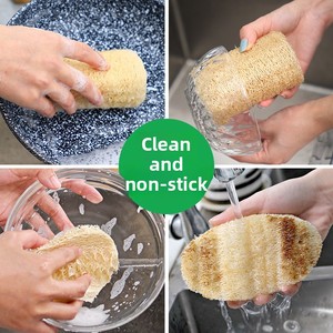 Spugna e Spazzola Verde in Luffa Invecchiata per Pulizia Cucina e Bagno, Ideale per Pentole e Ciotole - Product Image 3