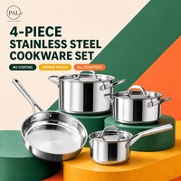 Ensemble de casseroles en acier inoxydable compatible induction avec distribution uniforme de la chaleur, cuiseur vapeur pour la cuisine quotidienne à la maison