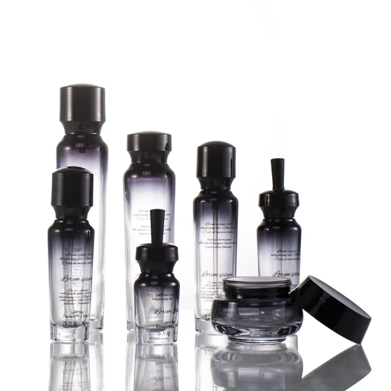 50g 5ml 30ml 50ml 100ml 120ml cosmetici vuoti contenitore per la cura della pelle imballaggio barattolo di vetro e set di bottiglie