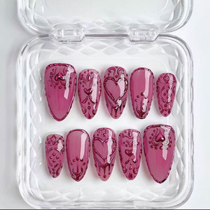 <span class=keywords><strong>Uñas</strong></span> Postizas <span class=keywords><strong>de</strong></span> Diseño Personalizado Hechas a Mano, Nueva Moda, Producto <span class=keywords><strong>de</strong></span> <span class=keywords><strong>Uñas</strong></span> <span class=keywords><strong>de</strong></span> Lujo, Tamaño XXL - Product Image 4