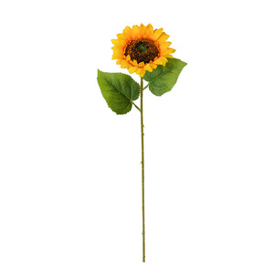 Laixing Artificial Sunflowers <b>Silk</b> <b>Flowers</b> Yellow Indoor Decoration For Living Room Bedroom Table Decor - Product Image 5