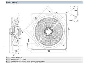 ebm-papst W4E500-GM03-01 500mm AC Axial Fan Industrial Ventilation Cooling Fan for HVAC and Condenser Applications - Product Image 2