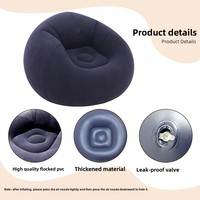 Nouveau fauteuil gonflable moderne et minimaliste en PVC, pour l'extérieur/l'intérieur, canapé simple floqué, tabouret gonflable pliable