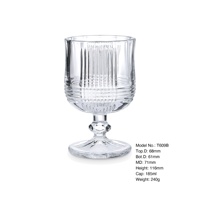 Verre à pied de qualité alimentaire avec motif vertical, transparent, anti-fuite, réutilisable pour desserts, glaces, poudings, lait et jus