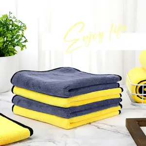 Produsen kain handuk cuci mobil microfiber pembersih detail kain lap tanpa tepi kulit air