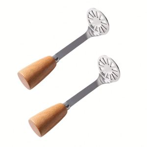 Stainless Steel Potato Mud Press Potato Press With Wooden Handle <b>Kitchen</b> <b>Gadgets</b> Auxiliary for Bean Vegetable Fruits Baby Food - Product Image 1