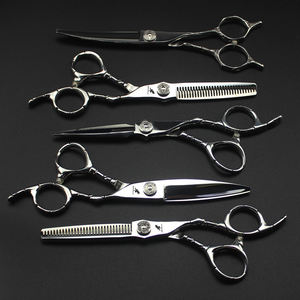 Ciseaux à cheveux de qualité supérieure 6,0 pouces <span class=keywords><strong>FZC</strong></span>, prix d'usine, couleur argent, ciseaux de coiffure en acier inoxydable, ensemble HS-228 - Product Image 4