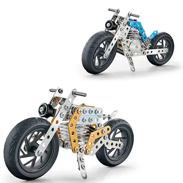 Набор для сборки металлических пазлов, гоночный мотоцикл, 3D конструктор, развивающие игрушки