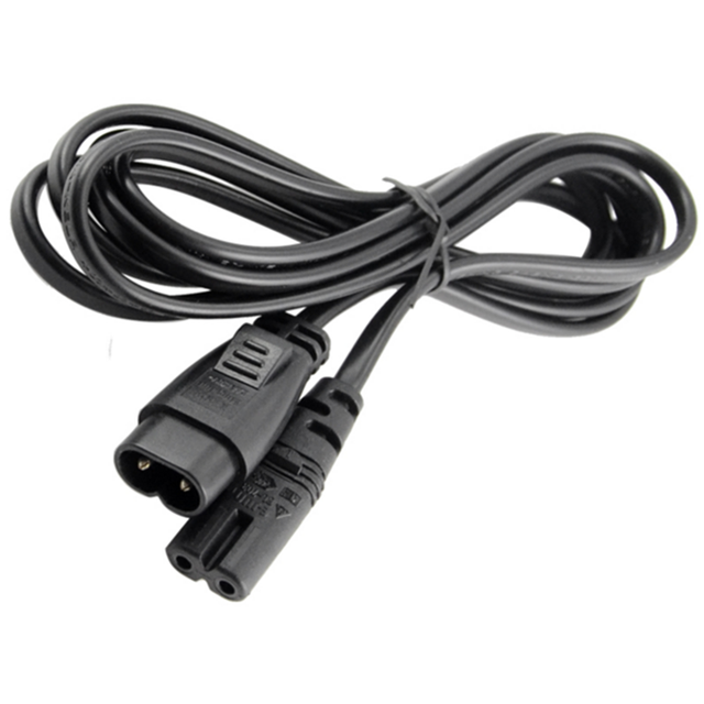 IEC60320 2.5A AC Power Cord C7 to C8 Plug Black Custom Length Extension Cord Cable for Home Appliances