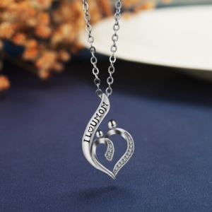 Plata <span class=keywords><strong>de</strong></span> Ley 925 <span class=keywords><strong>de</strong></span> Día <span class=keywords><strong>de</strong></span> la madre Mamá amor <span class=keywords><strong>hijo</strong></span> niño colgante <span class=keywords><strong>de</strong></span> collar para las mujeres - Product Image 2