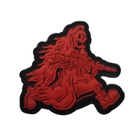 Patch PVC 3D Tactique Devil Reaper, Badge Moral Lumineux, Autocollant en Caoutchouc Phosphorescent pour Sac à Dos, Équipement, Vêtements et Accessoires