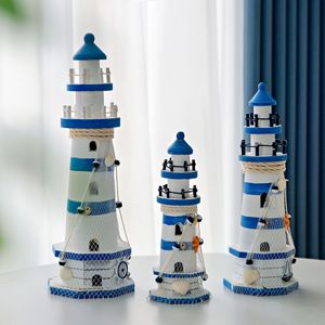 Estilo Mediterráneo creativo antiguo de madera respetuoso con el medio ambiente grabado personalizado gran faro océano atalaya decoración del hogar - Product Image 2
