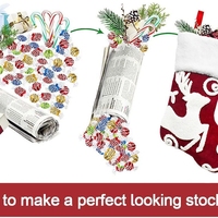 Sacs cadeaux de Noël avec broderie renne et flocon de neige, chaussettes en velours peluche pour décorations à suspendre à la porte, fournitures de fête