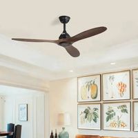 Ventilateur de plafond avec caméra cachée, conversion de fréquence en bois massif de 52 pouces avec éclairage