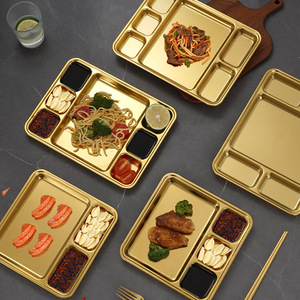 Thép Không Gỉ 304 Tấm Đa Chức Năng Cấp Thực Phẩm Khay Cho Staple Nước Sốt Món Ăn Bên Căng tin Sử Dụng Bạc Vàng Khách Sạn Các Bên - Product Image 2