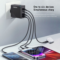 Cargador USB C PD de 160W 3C 3A, Adaptador de Corriente Tipo C, Estación de Carga USB Inteligente para Laptop, Teléfono, Tableta, Nuevo, Caja de Regalo Incluida