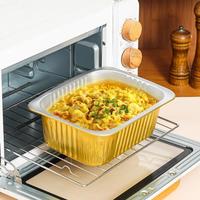Gouden aluminiumfolie bakje, 111oz met transparant deksel, voedselveilig geribbeld, voor fruitsalade dessert, hete verkoop fabrieksprijs