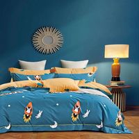 Housse de couette en coton brodé de marque de luxe, draps de lit, draps en lin, ensemble de literie 4 pièces