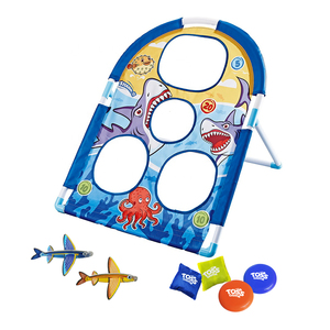 2-in-1 trẻ em Đồ chơi ngoài trời cornhole Hội Đồng Quản trị với bọt máy bay và túi Đậu quăng mùa hè bên trò chơi bền vật liệu nhựa - Product Image 2